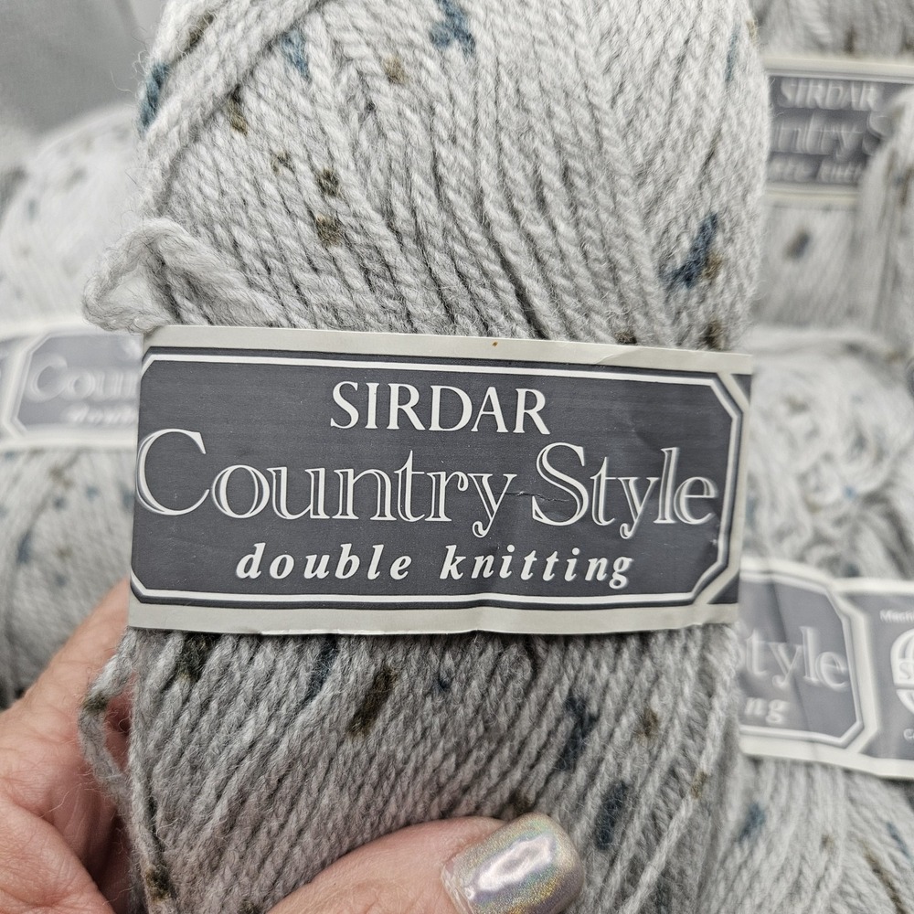 Lot Of 9 Skeins - Sirdar Country Style Double Knitting Yarn Green Tweed